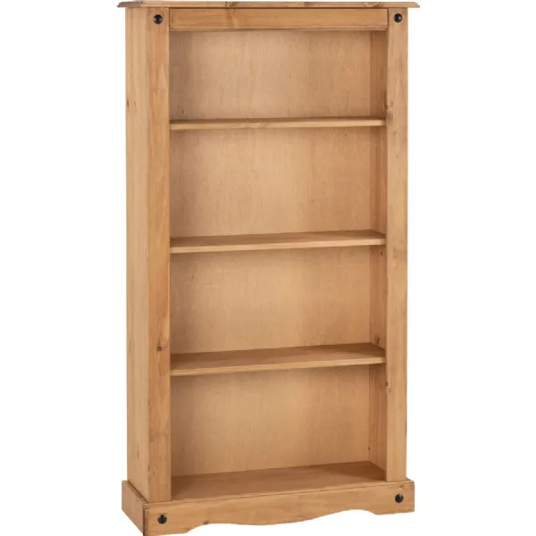 Corona Medium Bookcase Distressed Waxed Pine