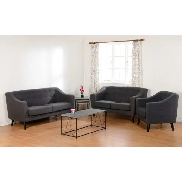 Ashley 1 Seater Sofa Dark Grey Fabric