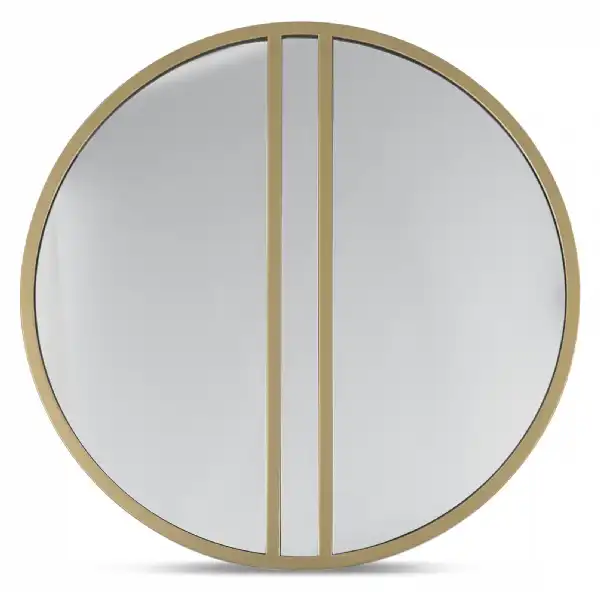 Large Gold Brass Finish Round Wall Mirror