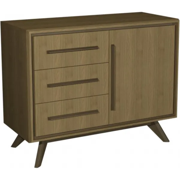 Oak And Light Weathered Oak Narrow Sideboard