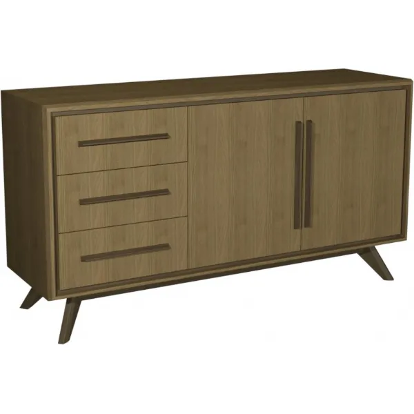 Light Weathered Oak Wide 2 Door 3 Drawer Sideboard