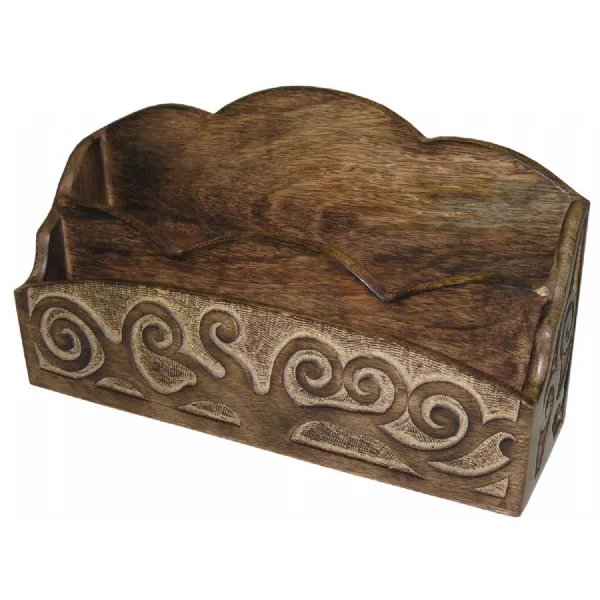 30.5cm Mango Wood Tree Of Life Design Letter Rack (2 Per Box)