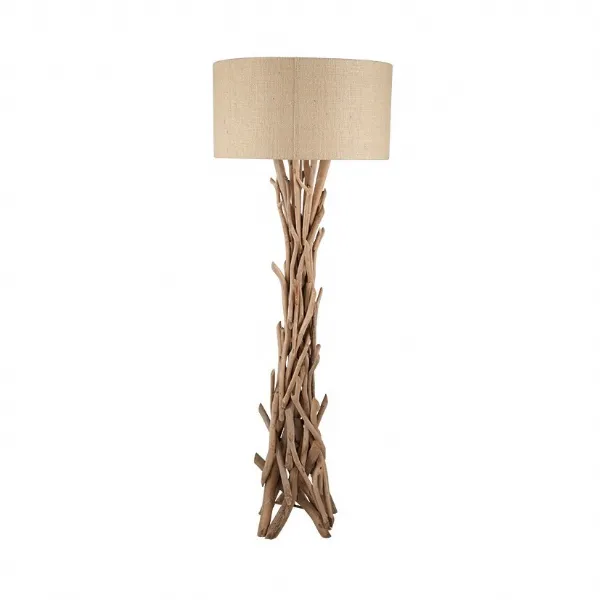 Driftwood Floor Lamp with Jute Shade