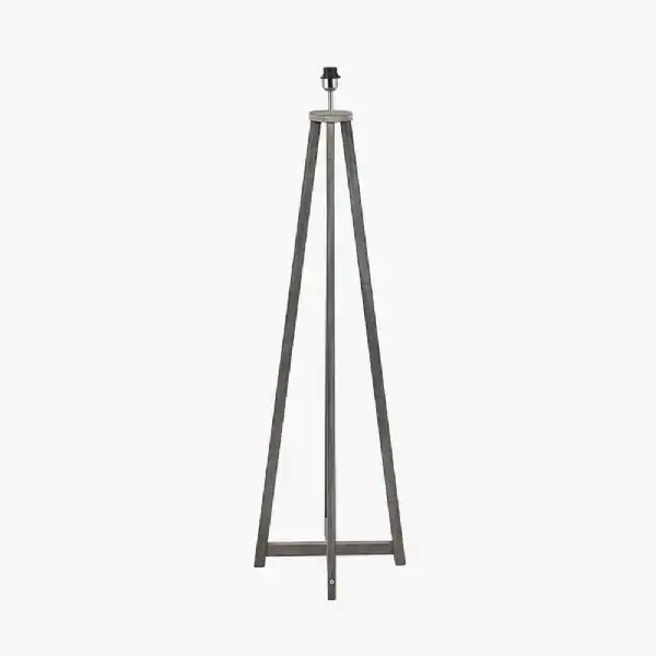 Grey Wash Wood Tapered 4 Post Floor Lamp