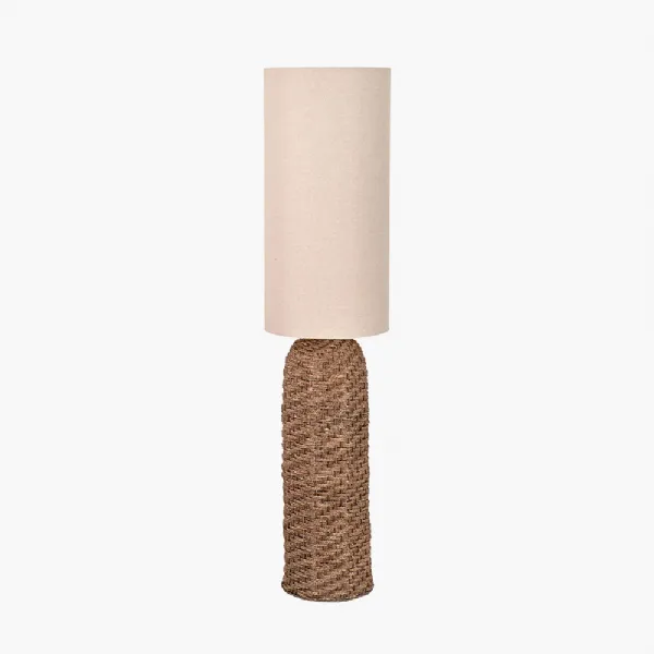 Andros Brown Woven Seagrass Floor Lamp