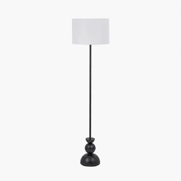 Vala Graphite Metal Textured Effect Ball Floor Lamp