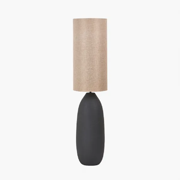 Erika Black Vintage Textured Ceramic Floor Lamp