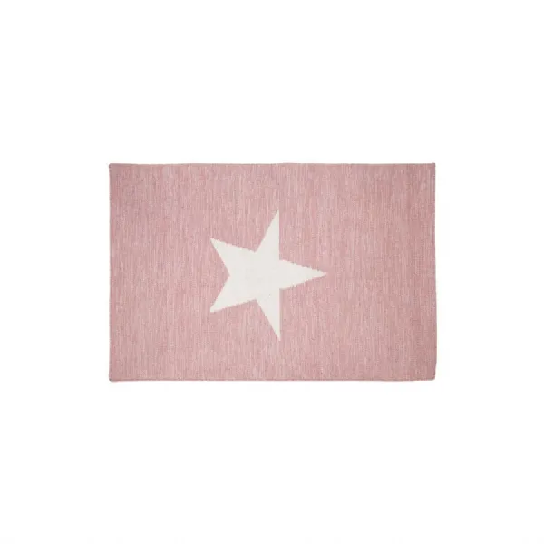 Large Pink Kids Rug With White Star