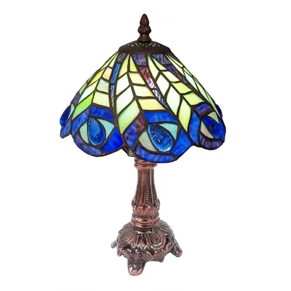 Peacock Tiffany Table Lamp (Small) 30cm
