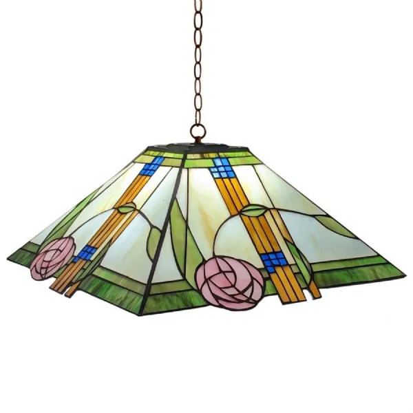 Glass Finish Zinc Alloy Hanging Mackintosh Pendant Lamp 40cm