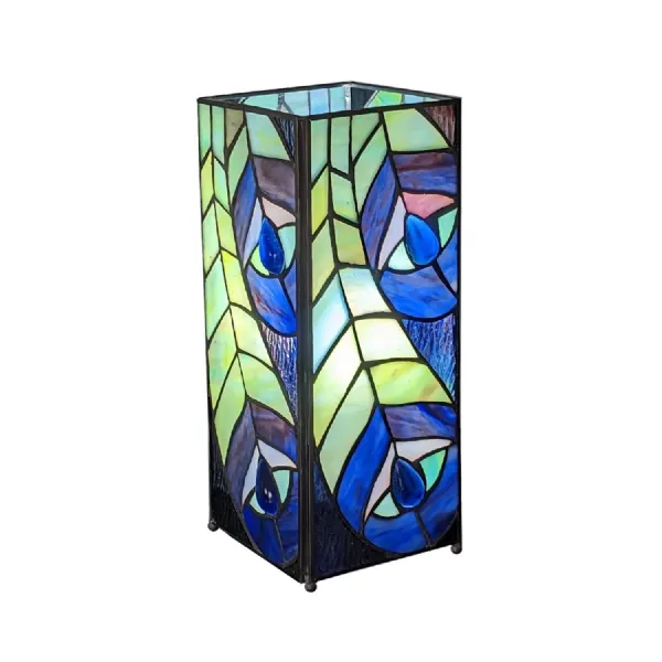 Peacock Square Lamp Small 27cm