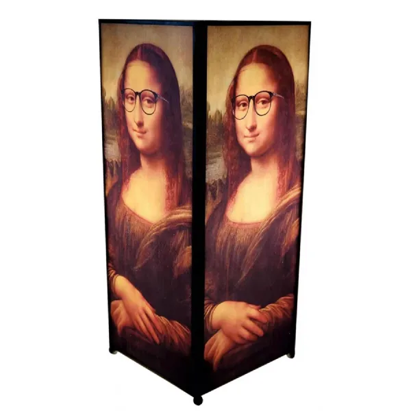 Mona Lisa Square Lamp Screen Printed 27cm