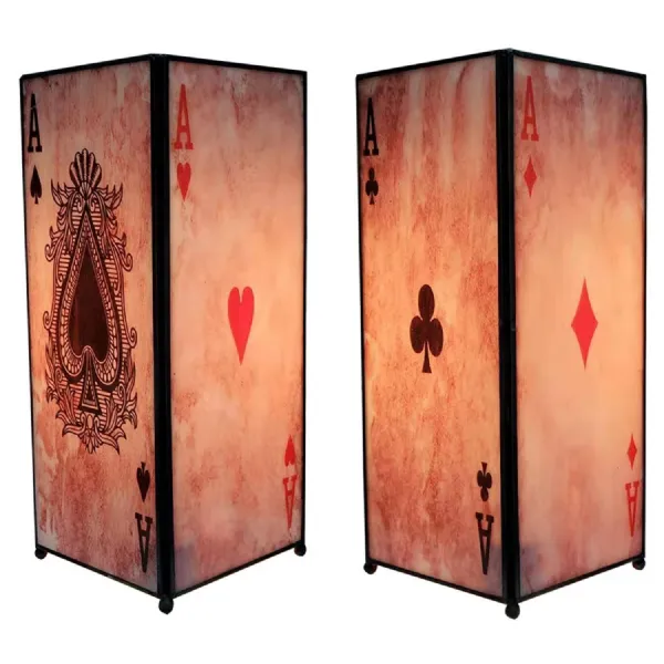 Playing Card 4 Aces Square Lamp Screen Printed 27cm