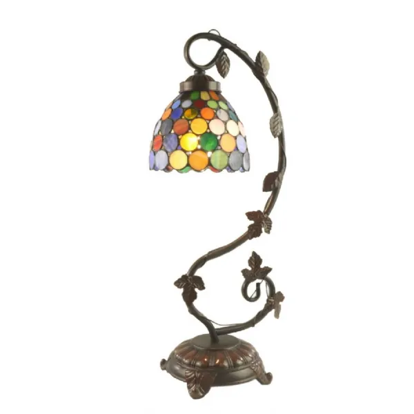 Spot Design Tiffany Shade On Vine Leaf Base 54cm With 15cm Shade Dia