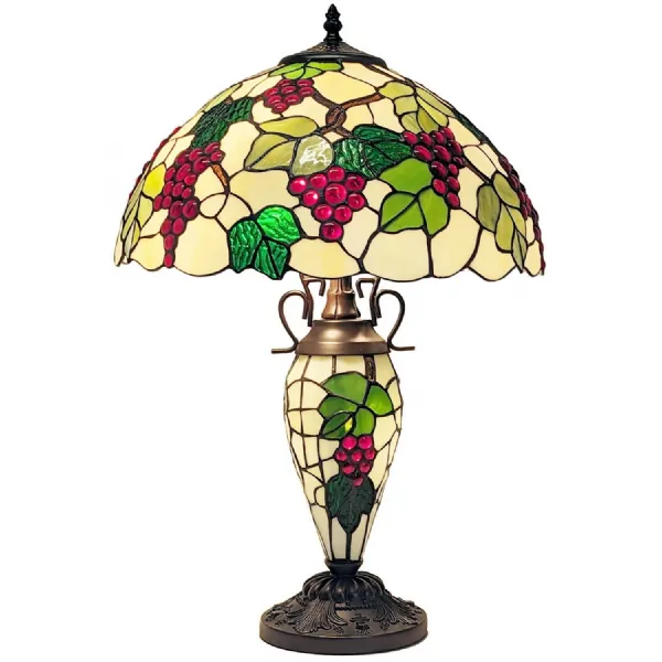Double Lamp With Resin Base 60cm Large Grape Design