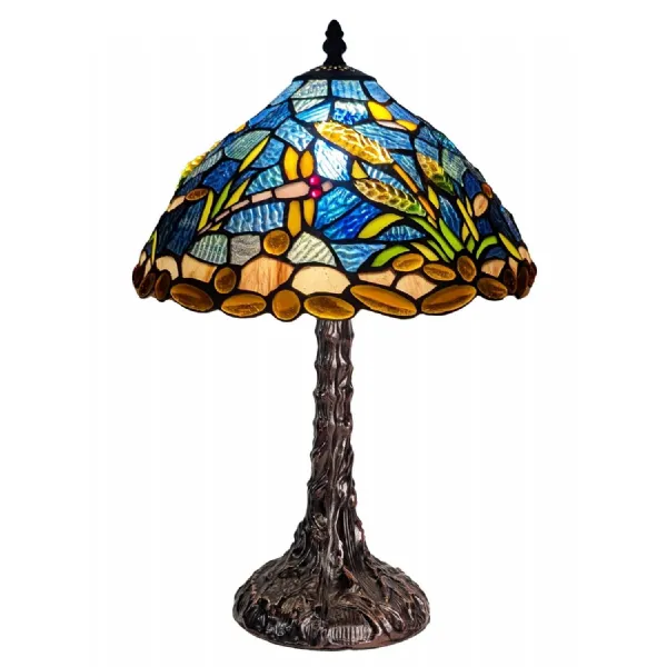 Riverbank and Dragonfly Tiffany Table Lamp (Medium) 43cm