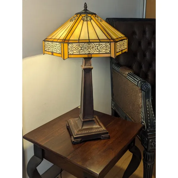 Large Art Deco Design Tiffany Table Lamp 64cm