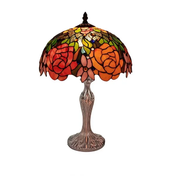 Rose Snowdrop Tiffany Table Lamp 46cm