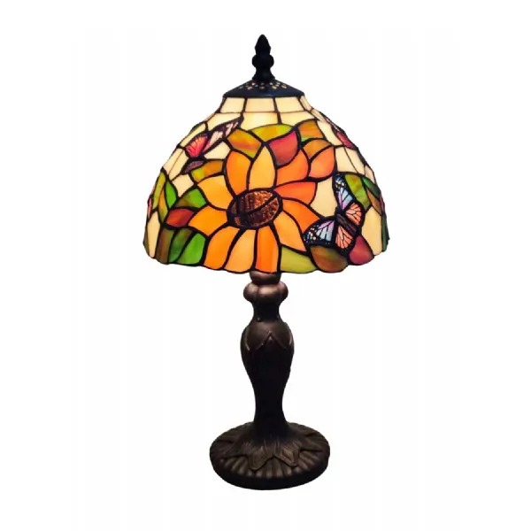 Sunflower and Butterfly Tiffany Lamp 34cm (Small)