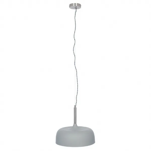 Grey Domed Metal Pendant Ceiling Light