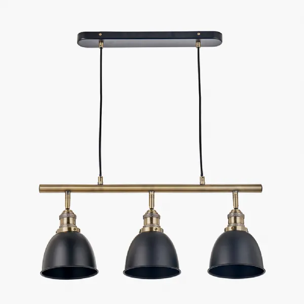 Augusto Black and Gold Task Bar Pendant