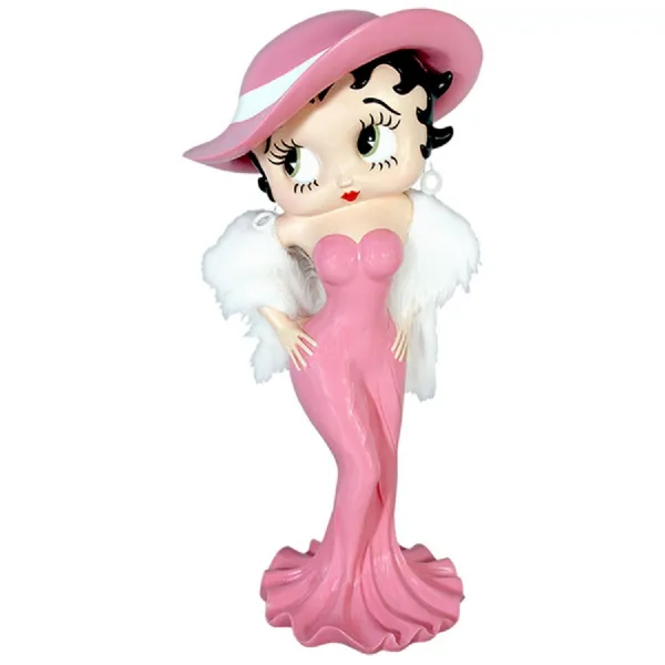 Pink Resin Betty Boop Statue with Glitter Dress 3ft