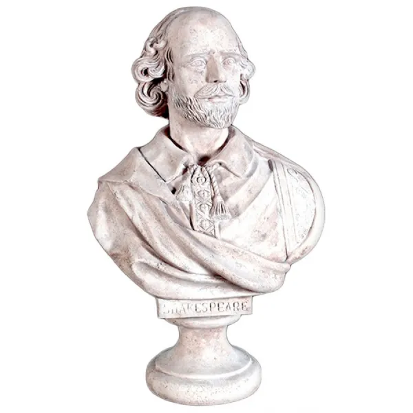 Roman Stone Finish William Shakespeare Bust Statue 79cm