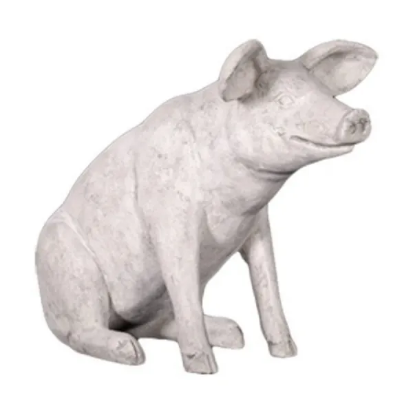 Small Sitting Pig 59cm Roman Stone Finish