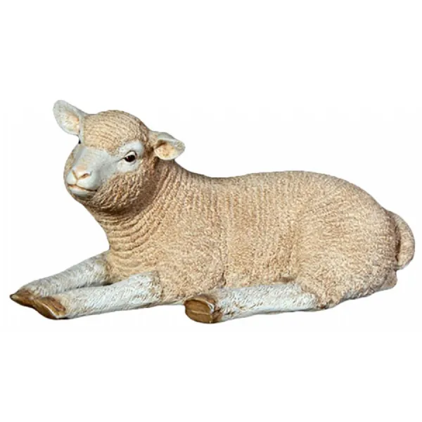 Stone Textured Finish Resin Lamb Resting Ornament 61cm