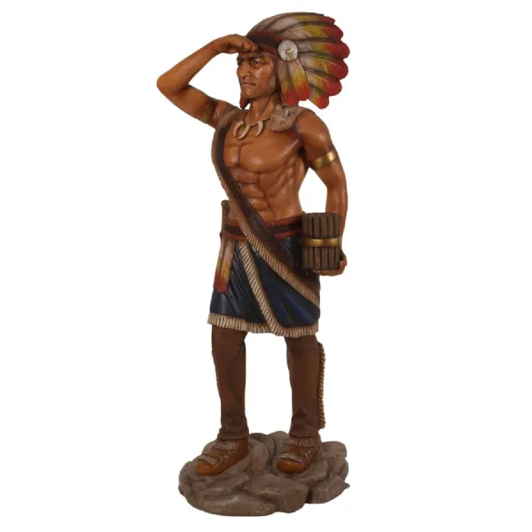 Multicolour Polyresin Indian Statue with Carved Detail 6ft