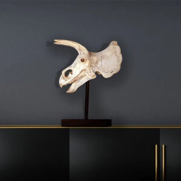 Roman Stone Triceratops Skull Sculpture 59cm