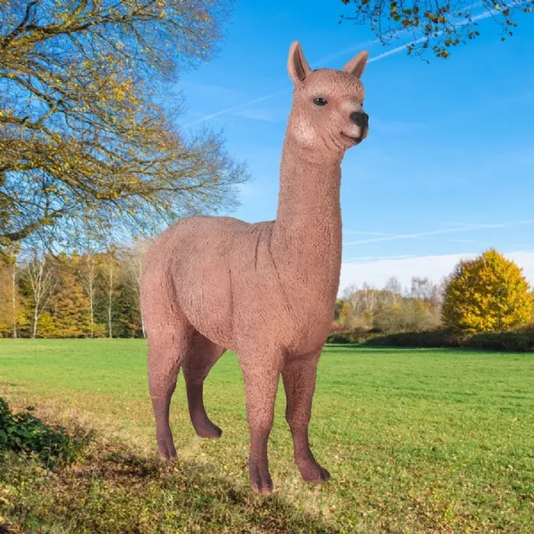 Outdoor Polystone Alpaca Sculpture Hand Stone Finish 160cm