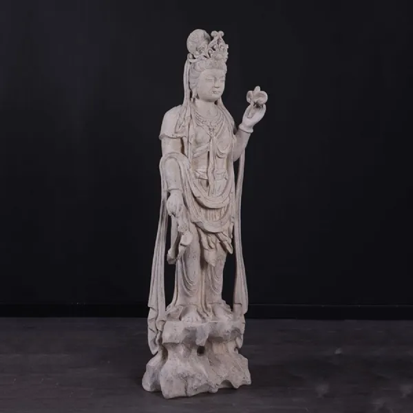 Standing Kuan Yin 138cm Roman Stone Finish