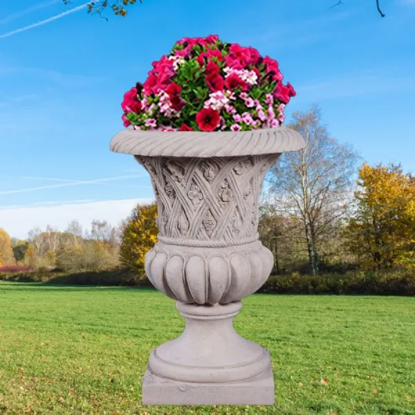 Roman Stone Finish Outdoor Spring Urn 79cm