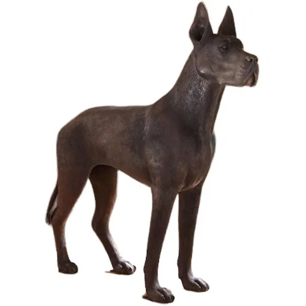 Great Dane Standing 130cm Polished Bronze Finish