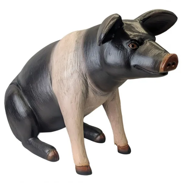 Large Sitting Pig 115cm Saddleback