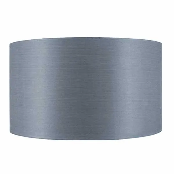 40cm Steel Grey Silk Lined Cylinder Shade
