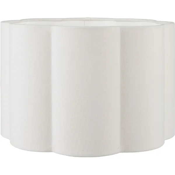 Bloom 35cm White Handloom Scalloped Cylinder Shade