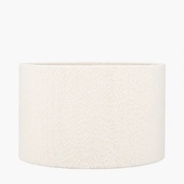 Rouen 50cm White Boucle Cylinder Shade