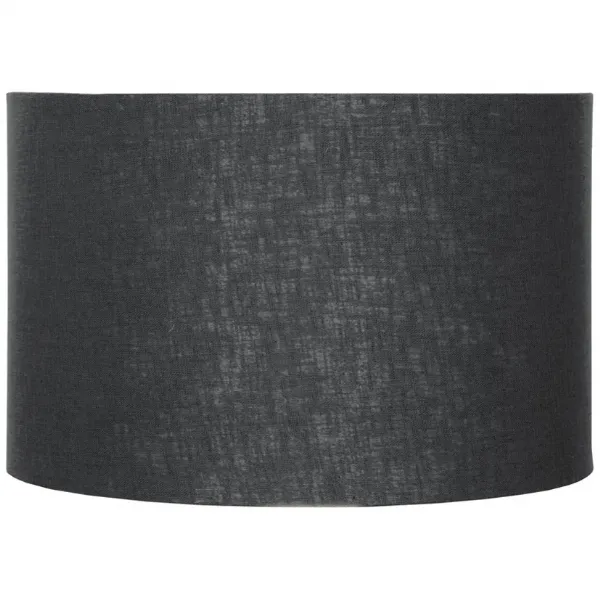 50cm Black Self Lined Linen Drum Shade
