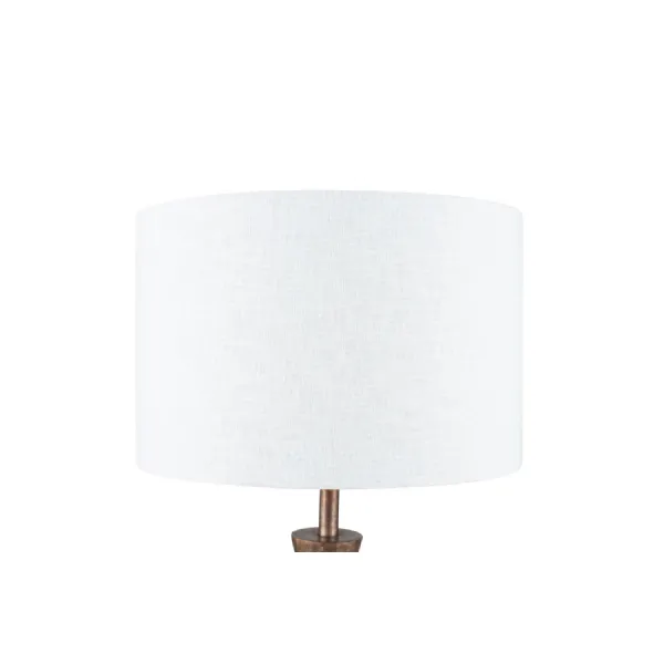 50cm White Self Lined Linen Drum Shade