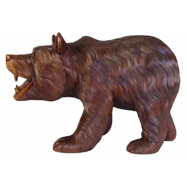 Brown Hand Carved Wooden Walking Bear 65cm