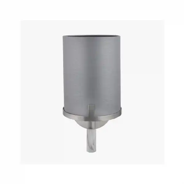 Brushed Nickel and Grey Marble Effect Wall Light
