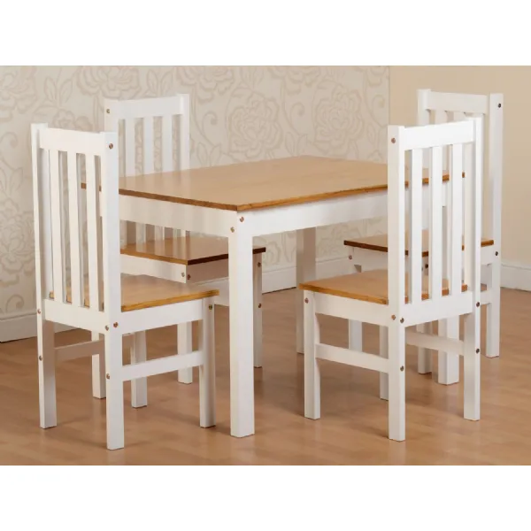 Ludlow 1+4 Dining Set White Oak Lacquer