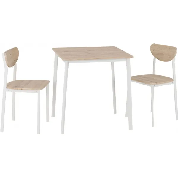 Riley Small Dining Set White Light Oak Effect Veneer