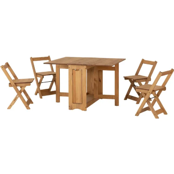Santos Butterfly Dining Set Natural Wax