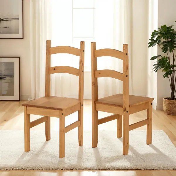 Budget Mexican Chair (Box of 2) Distressed Waxed Pine