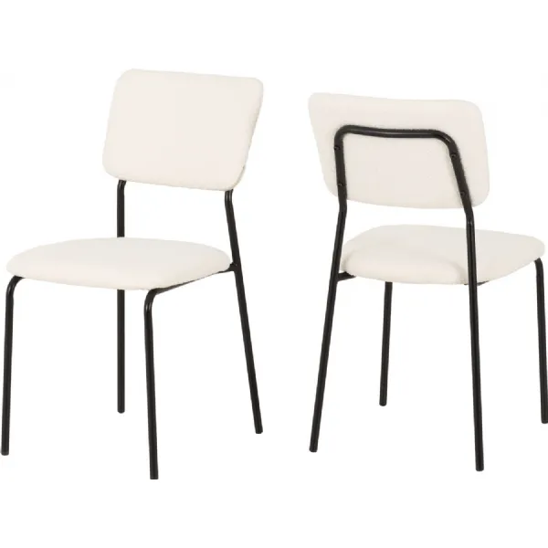 Sheldon Chair (Box of 4) Ivory Boucle Fabric