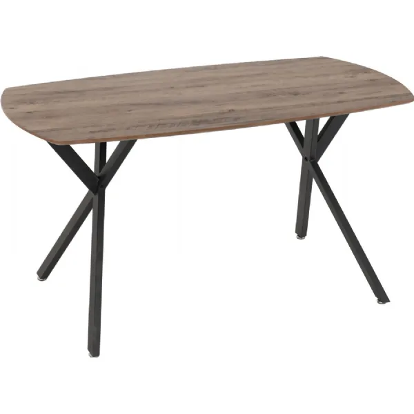 Athens Rectangular Dining Table Medium Oak Effect Black