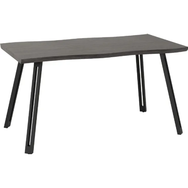 Quebec Wave Edge Dining Table Black Wood Grain Black
